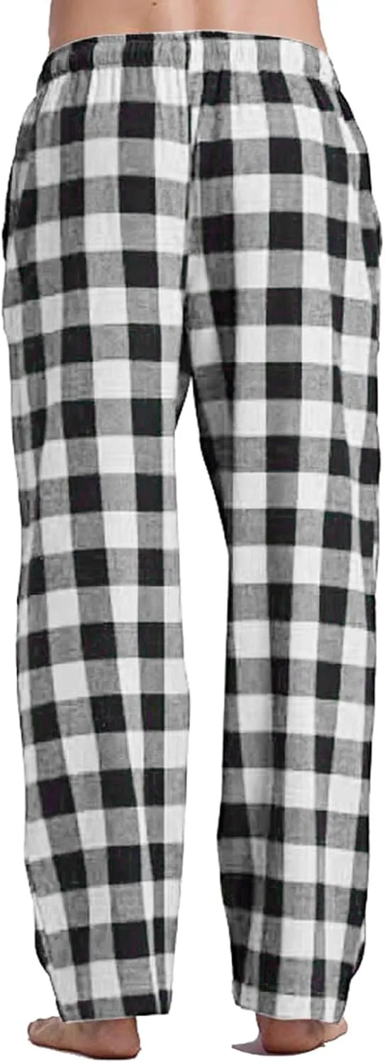 Mens Buffalo Plaid Pajama Pants with Pockets Soft Comfy PJs Bottoms Sleep Loungewear