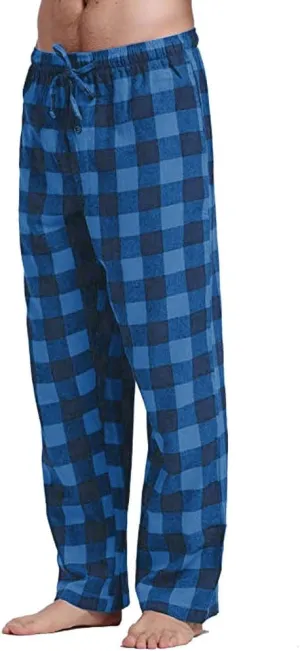 Mens Buffalo Plaid Pajama Pants with Pockets Soft Comfy PJs Bottoms Sleep Loungewear
