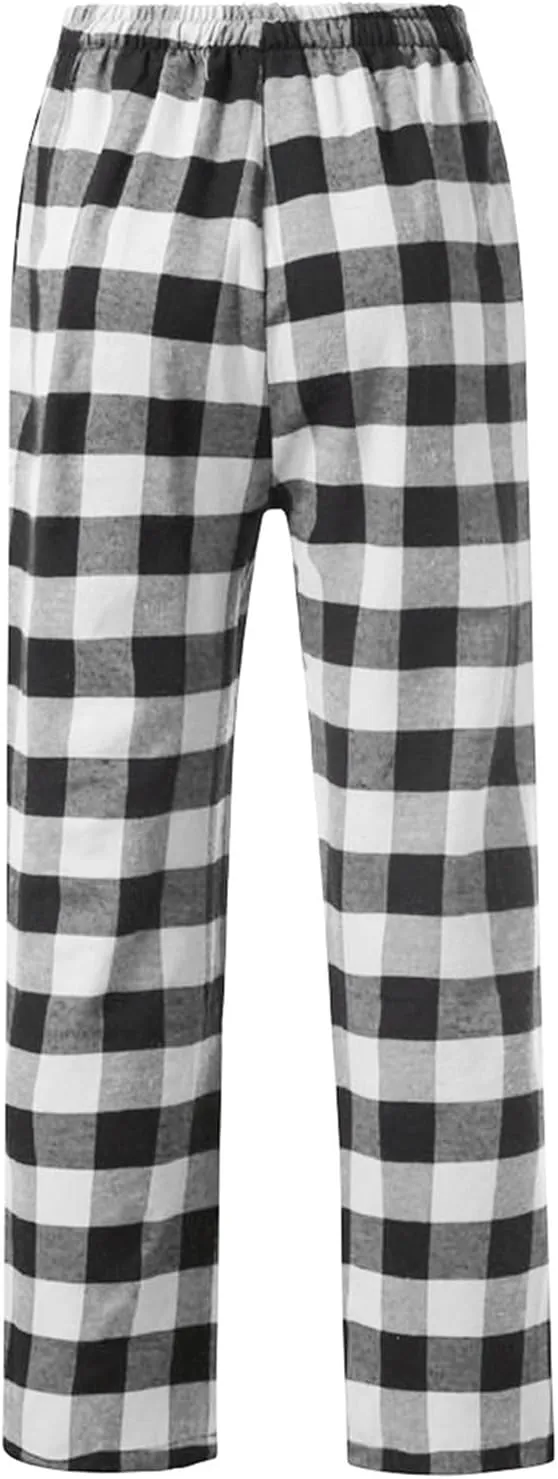 Mens Buffalo Plaid Pajama Pants with Pockets Soft Comfy PJs Bottoms Sleep Loungewear