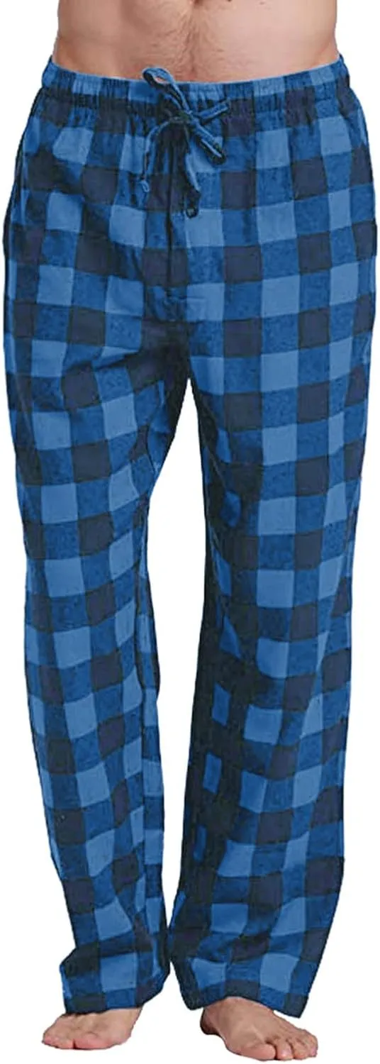 Mens Buffalo Plaid Pajama Pants with Pockets Soft Comfy PJs Bottoms Sleep Loungewear