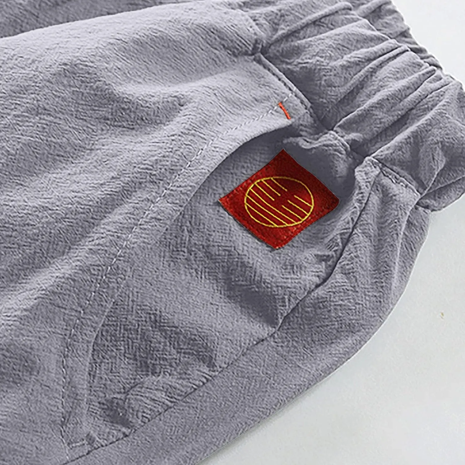 Mens Capri Pants Summer Baggy Casual Linen High Waist Drawstring Harem Pants Lightweight Solid Beach Wide Leg Capris