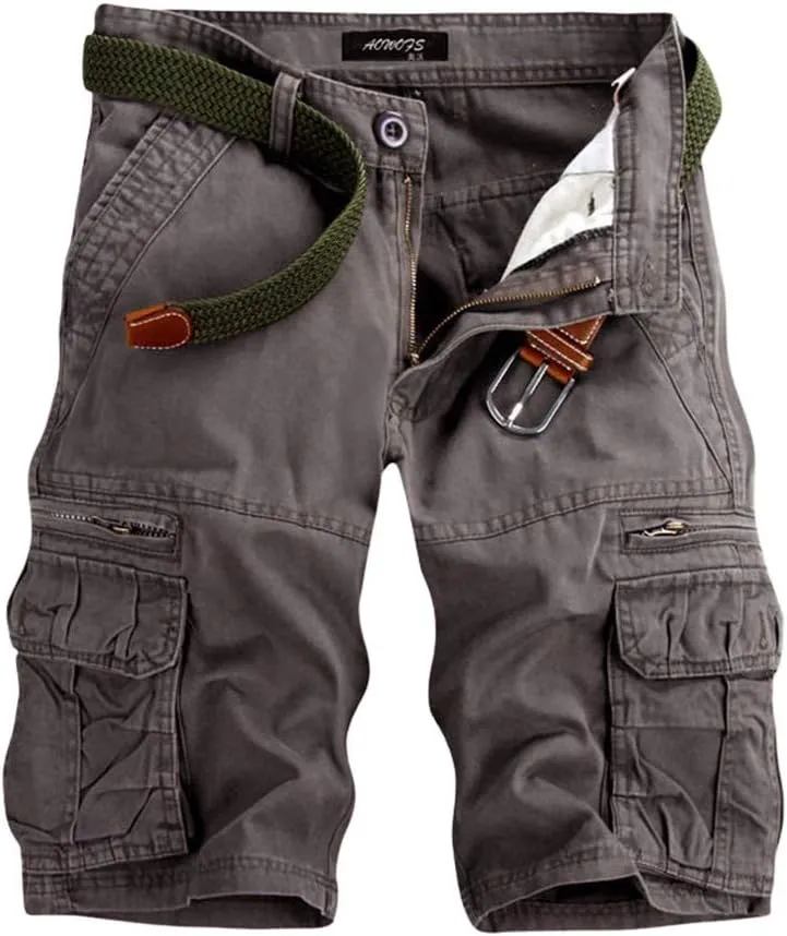 Mens Cargo Shorts Size 36 Short Cargo Pant Solid Splice Pocket Drawstring Shorts Fashion Solid Cargo Shorts for Men