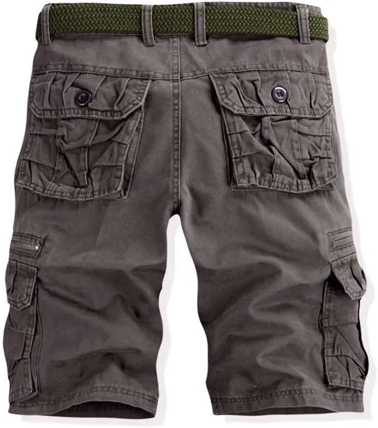Mens Cargo Shorts Size 36 Short Cargo Pant Solid Splice Pocket Drawstring Shorts Fashion Solid Cargo Shorts for Men