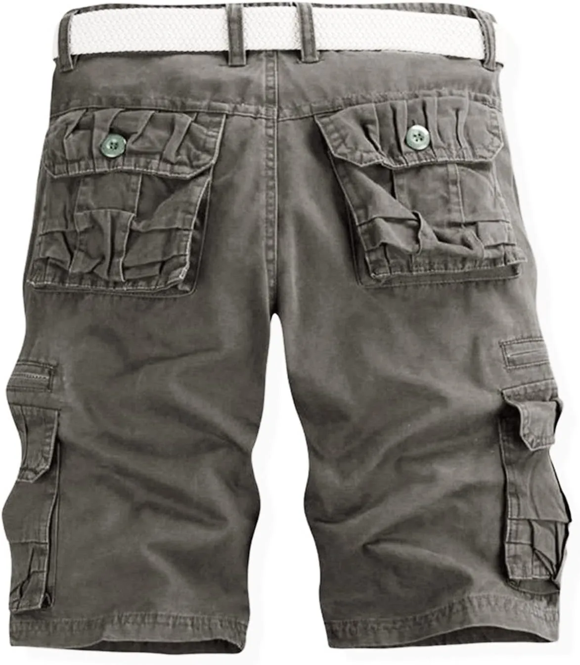 Mens Cargo Shorts Size 36 Short Cargo Pant Solid Splice Pocket Drawstring Shorts Fashion Solid Cargo Shorts for Men