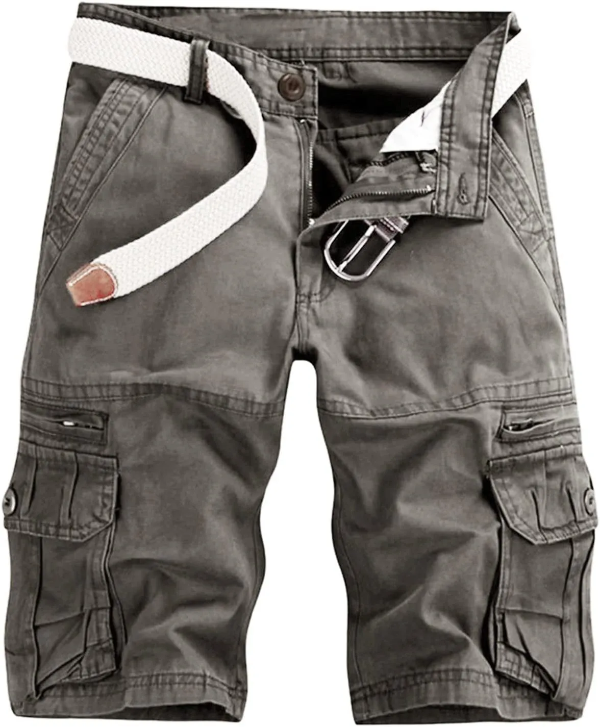 Mens Cargo Shorts Size 36 Short Cargo Pant Solid Splice Pocket Drawstring Shorts Fashion Solid Cargo Shorts for Men