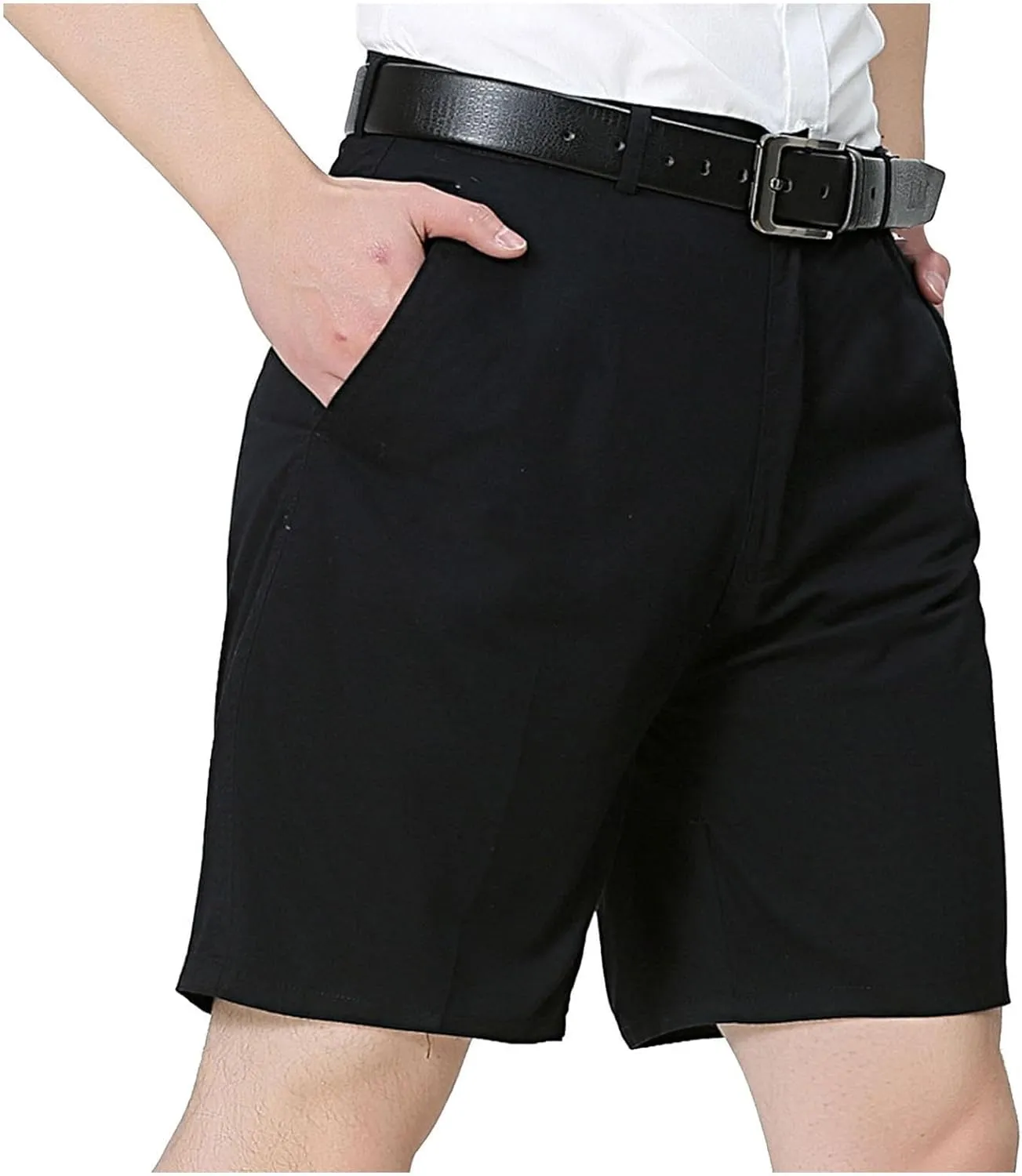 Mens Casual Shorts Cotton Slim Fit Chino Shorts Summer Flat Front Shorts with Pockets Travel Hawaii Lounge Holiday Beach