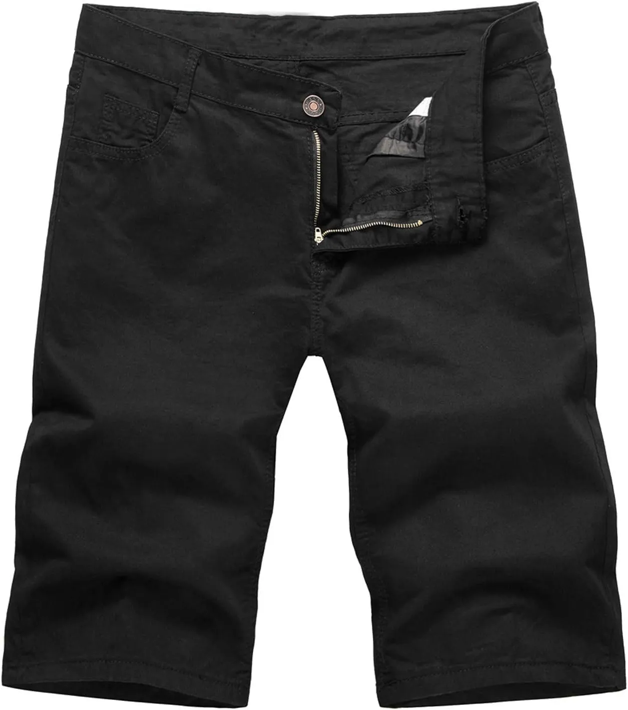 Mens Chino Shorts Big and Tall Casual Flat Front Comfy Stretch Golf Shorts Fashion Slim Fit 11" Inseam Khaki Shorts