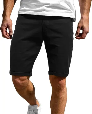 Mens Chino Shorts Big and Tall Casual Flat Front Comfy Stretch Golf Shorts Fashion Slim Fit 11" Inseam Khaki Shorts