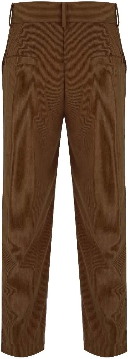 Mens Corduroy Pants Slim Fit Straight Leg Spring Casual Warm Up Pleated Pants Flat-Front Stretch Chino Work Trousers