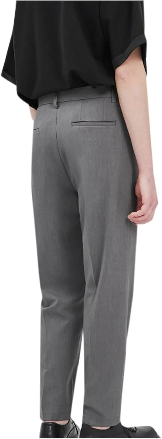 Men's Dress Pants Slim Fit Business Casual Office Trousers Stylish Straight Leg Bottoms for Work