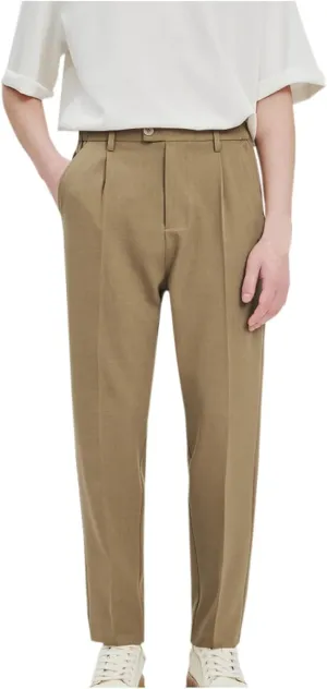 Men's Dress Pants Slim Fit Business Casual Office Trousers Stylish Straight Leg Bottoms for Work