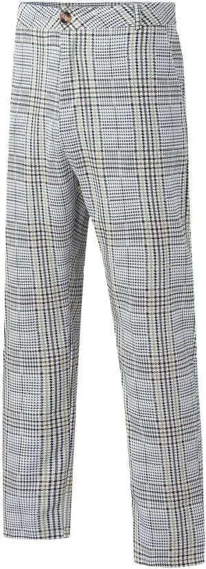 Mens Fashion Dress Pants Plaid Skinny Slim Fit Suit Pants Stretch Regular Fit Business Casual Floral Pencil Chinos Pants
