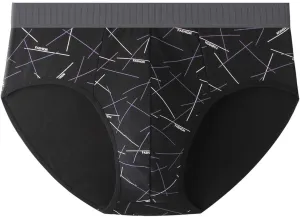 Men's Fashion Print Cotton Briefs Soft Breathable Close Fitting Underwear Lightweight Comfort Stretch Panties