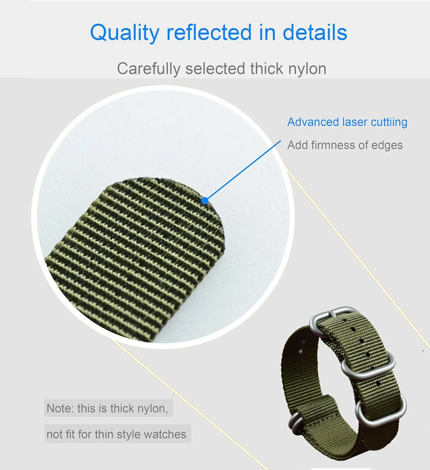 Men's Nylon Watch Band Strap Replacement(18 19 20 21 22 23 24 25 26 28mm)