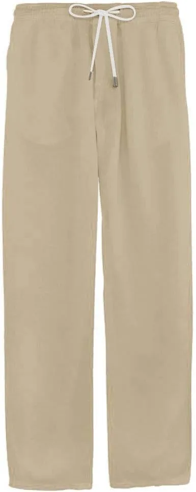 Men's Pants Casual Baggy Pants Solid Breathable Comfy Lounge Pants Elastic Waist Joggers with Pockets House Trousers