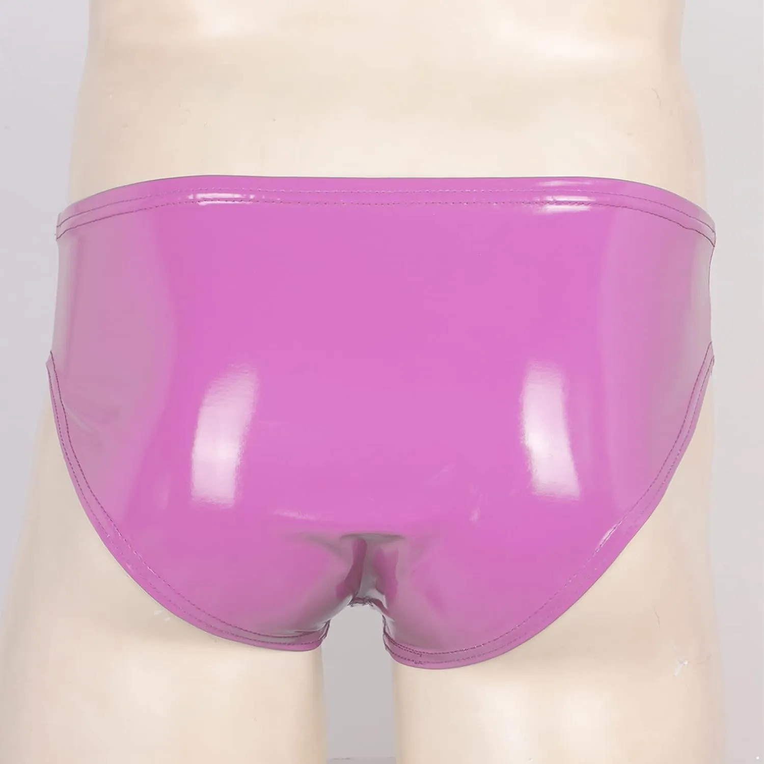Mens Shiny Metallic Faux Leather Underwear Support Briefs Swim Bottoms Bikini Hot Pants