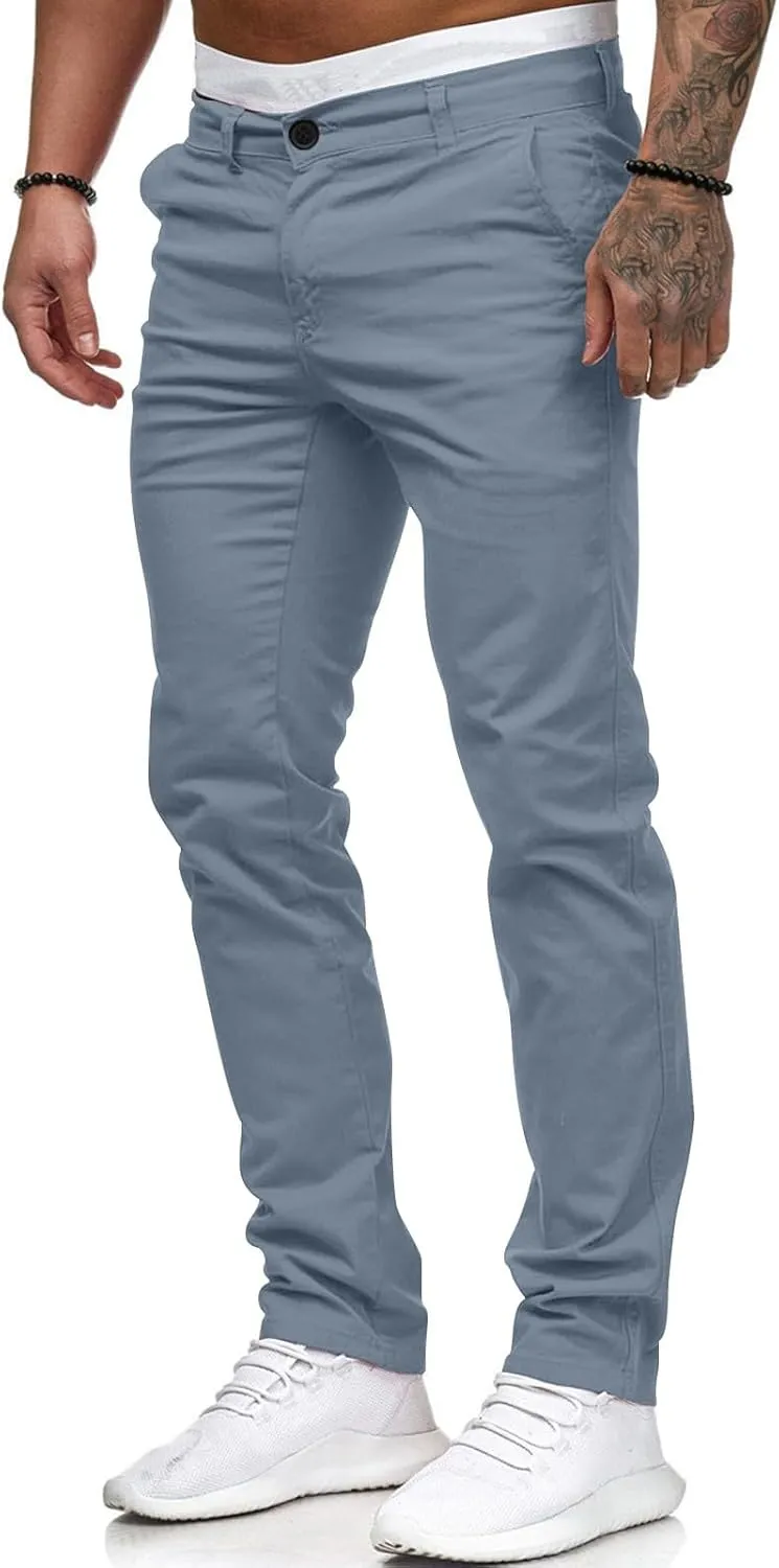 Mens Slim Fit Dress Pants Business Casual Work Suit Pants Formal Dress Trousers Comfort Stretch Flat-Front Chino Golf Pants
