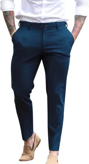 Mens Slim Fit Dress Pants Casual Business Work Skinny Stretch Golf Pants Breathable Flat-Front Chino Pant Tapered Suit Pants