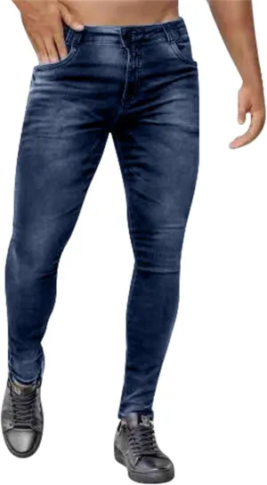 Mens Slim Fit Skinny Denim Pants Straight Leg Vintage Distressed Casual Jeans Classic Biker Jean Outdoor Streetwear Trousers
