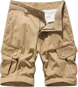 Men's Straight Leg Sports Cargo Shorts Summer Cotton Outdoor Slim Fit Shorts
