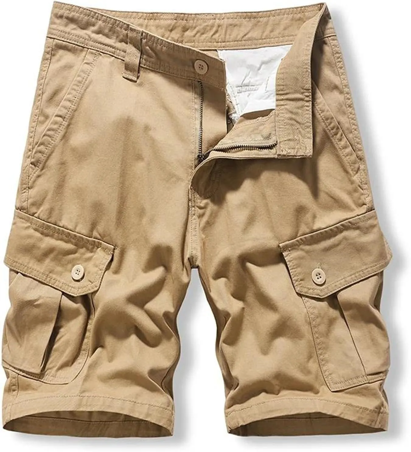 Men's Straight Leg Sports Cargo Shorts Summer Cotton Outdoor Slim Fit Shorts