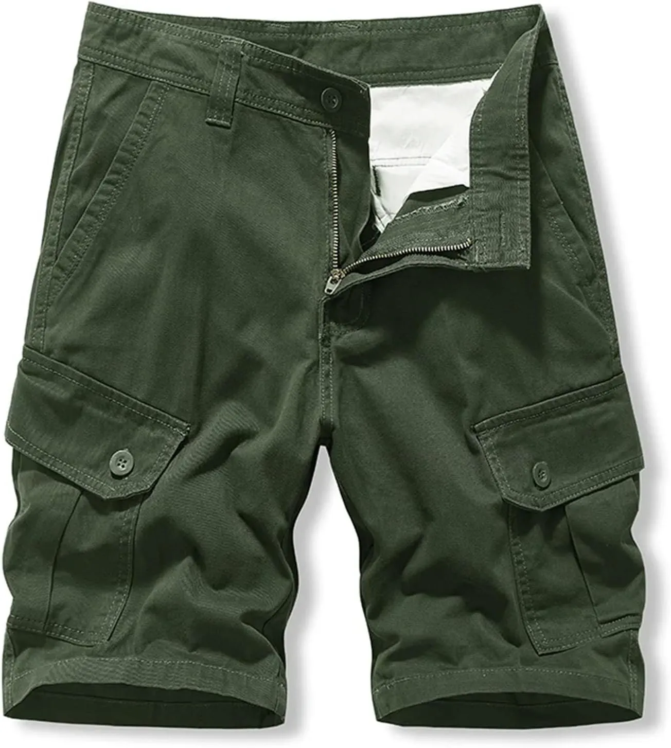 Men's Straight Leg Sports Cargo Shorts Summer Cotton Outdoor Slim Fit Shorts