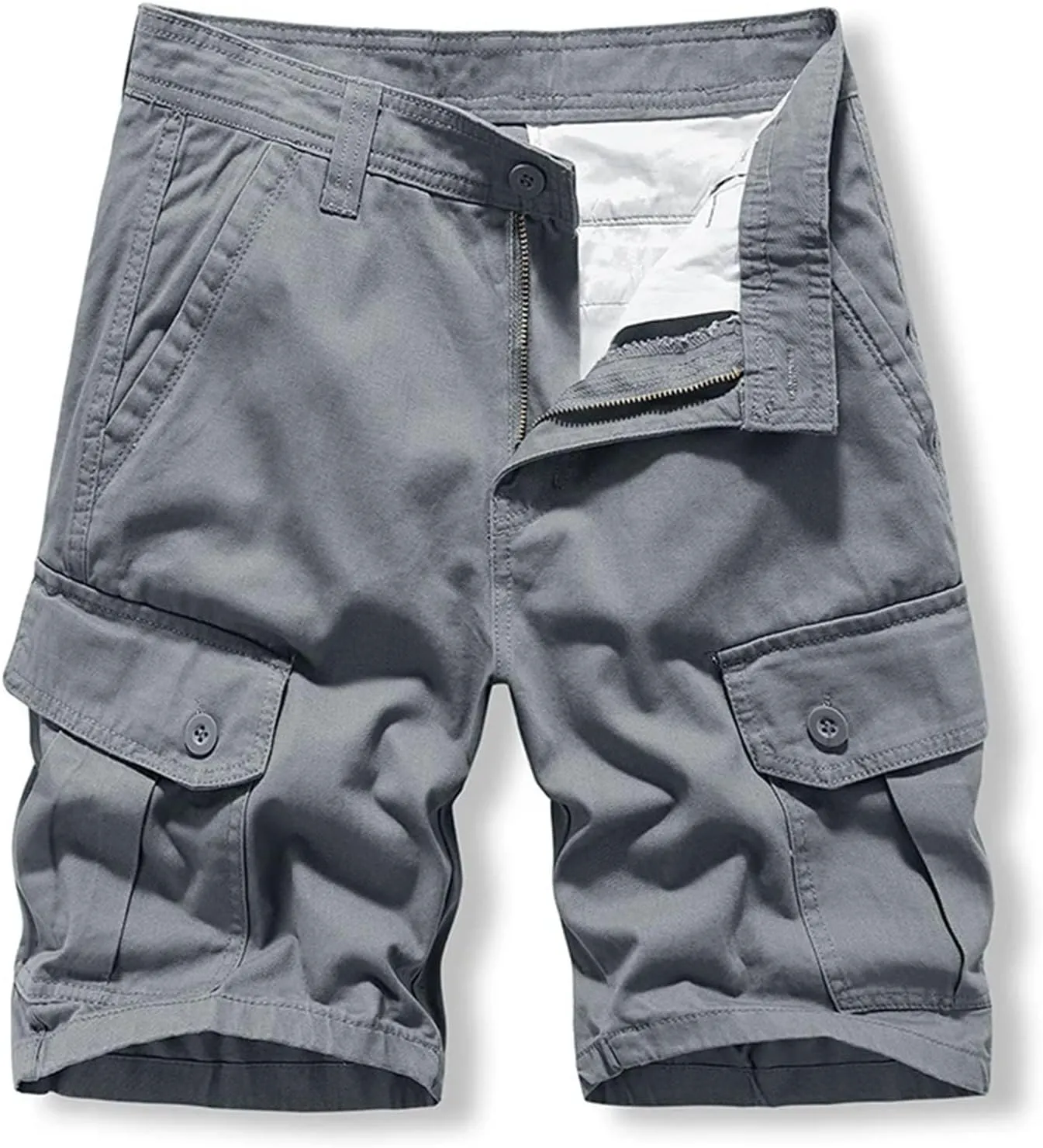 Men's Straight Leg Sports Cargo Shorts Summer Cotton Outdoor Slim Fit Shorts