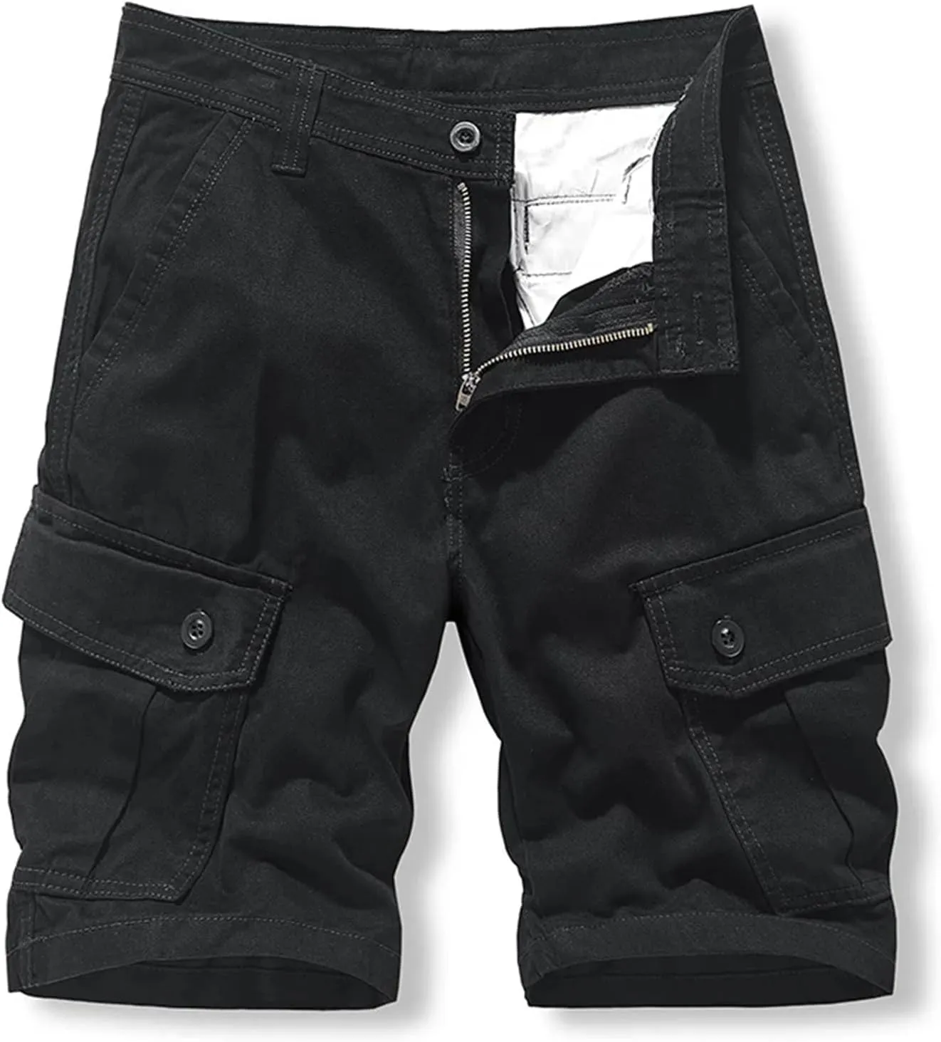 Men's Straight Leg Sports Cargo Shorts Summer Cotton Outdoor Slim Fit Shorts