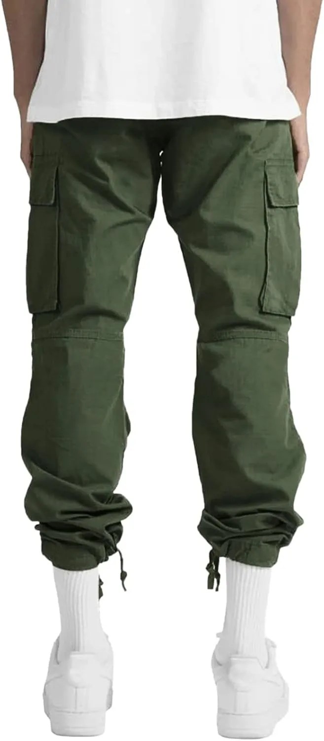 Mens Sweatpants with Pockets Big and Tall Fit Fashion Solid Color Elastic Waist Long Pants Outdoor Camping Streetwear
