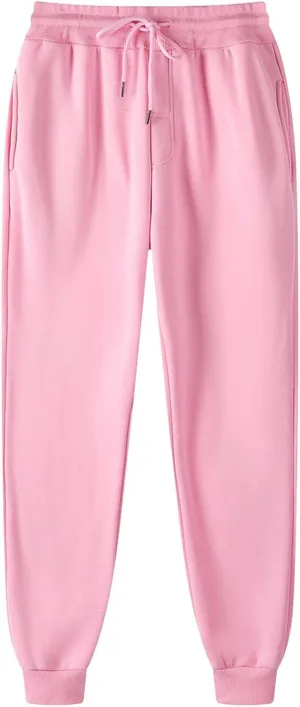 Men's Sweatpants with Pockets Drawstring Casual Fleece Joggers Loose Fit Open Bottom Athletic Cinch Bottoms for Men
