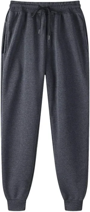 Men's Sweatpants with Pockets Drawstring Casual Fleece Joggers Loose Fit Open Bottom Athletic Cinch Bottoms for Men