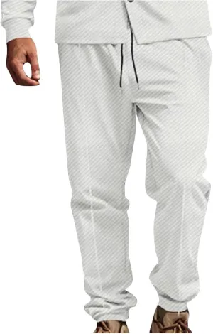 Men's Tapered Pants Lightweight Bottoms Trendy Drawstring Trousers Casual Slim Fit Comfy Sweatpants