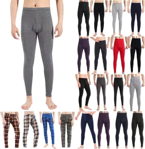 Mens Thermal Underwear Pants Lightweight Long Johns Bottoms Elastic Waist Thermal Leggings for Men Cold Weather