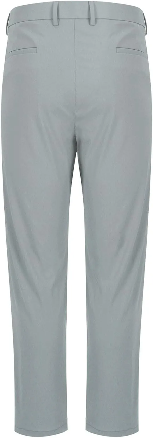 Men's Zipper Suit Pants Solid Color Straight Slim Fit Business Pants Lightweight Comfort Trousers with Pockets