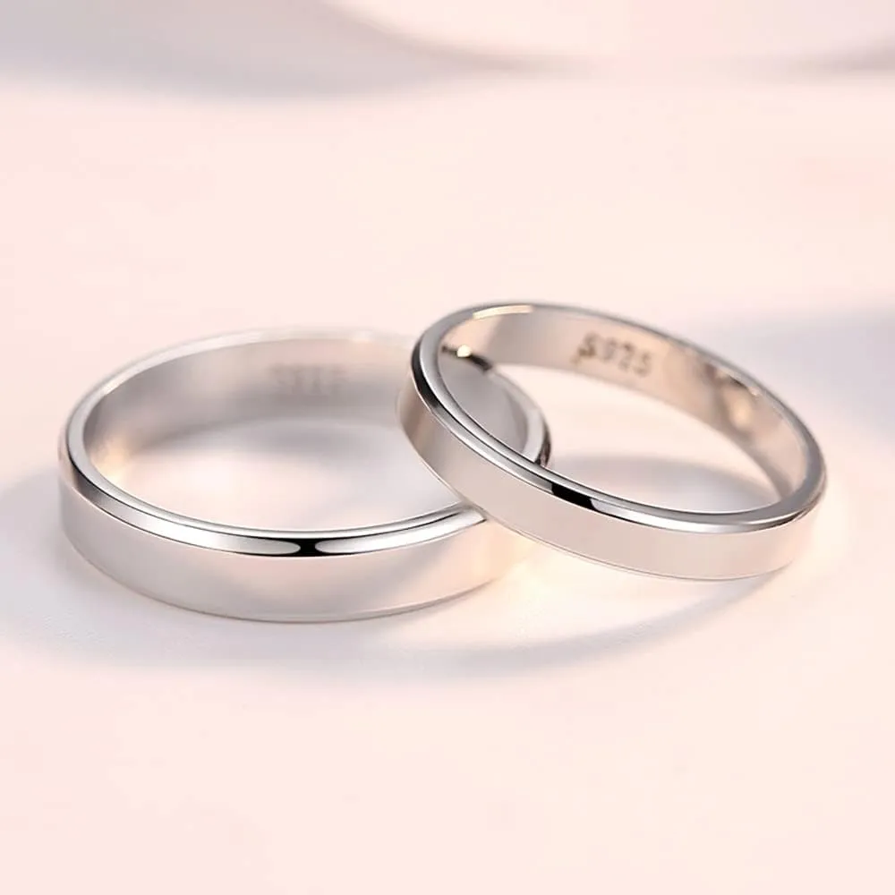 MIKAMU Couple Rings Rings for Men fashion Rings for Women Cubic Zirconia 925 Sterling Silver Adjustable Open Rings Engagement Pair Rings Wedding Promise Engagement Anniversary Ring