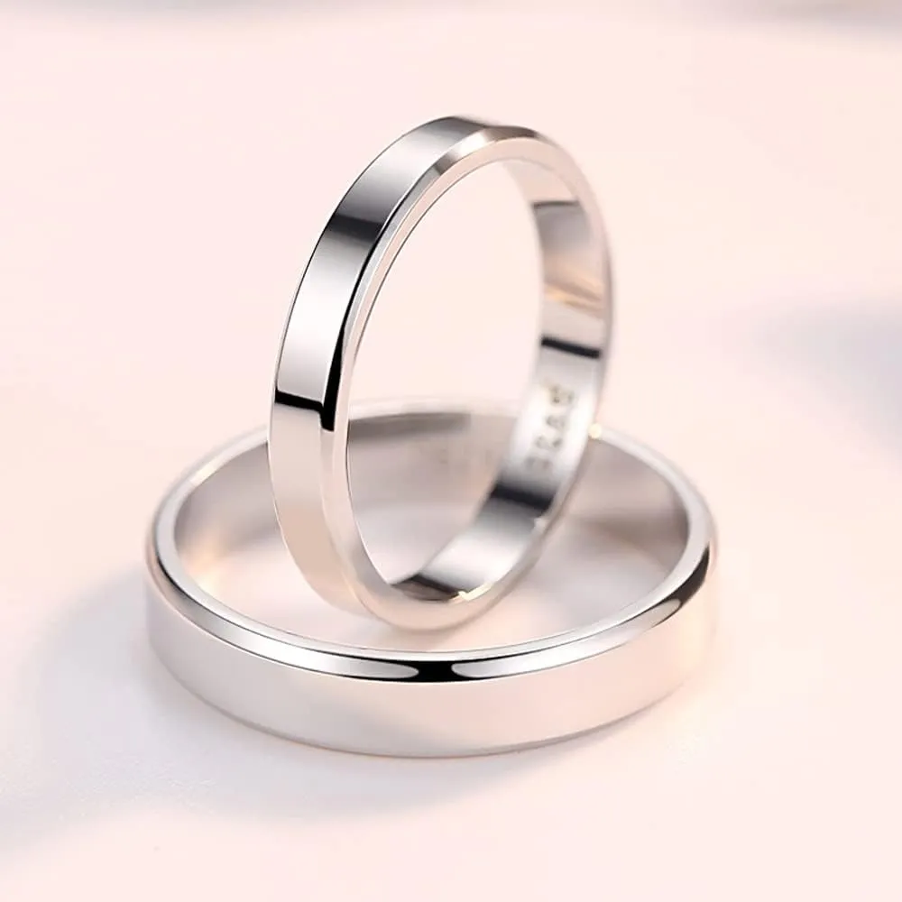 MIKAMU Couple Rings Rings for Men fashion Rings for Women Cubic Zirconia 925 Sterling Silver Adjustable Open Rings Engagement Pair Rings Wedding Promise Engagement Anniversary Ring