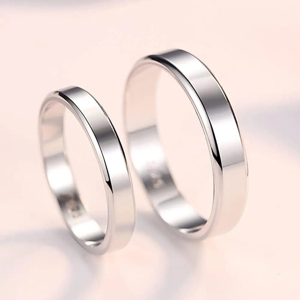 MIKAMU Couple Rings Rings for Men fashion Rings for Women Cubic Zirconia 925 Sterling Silver Adjustable Open Rings Engagement Pair Rings Wedding Promise Engagement Anniversary Ring
