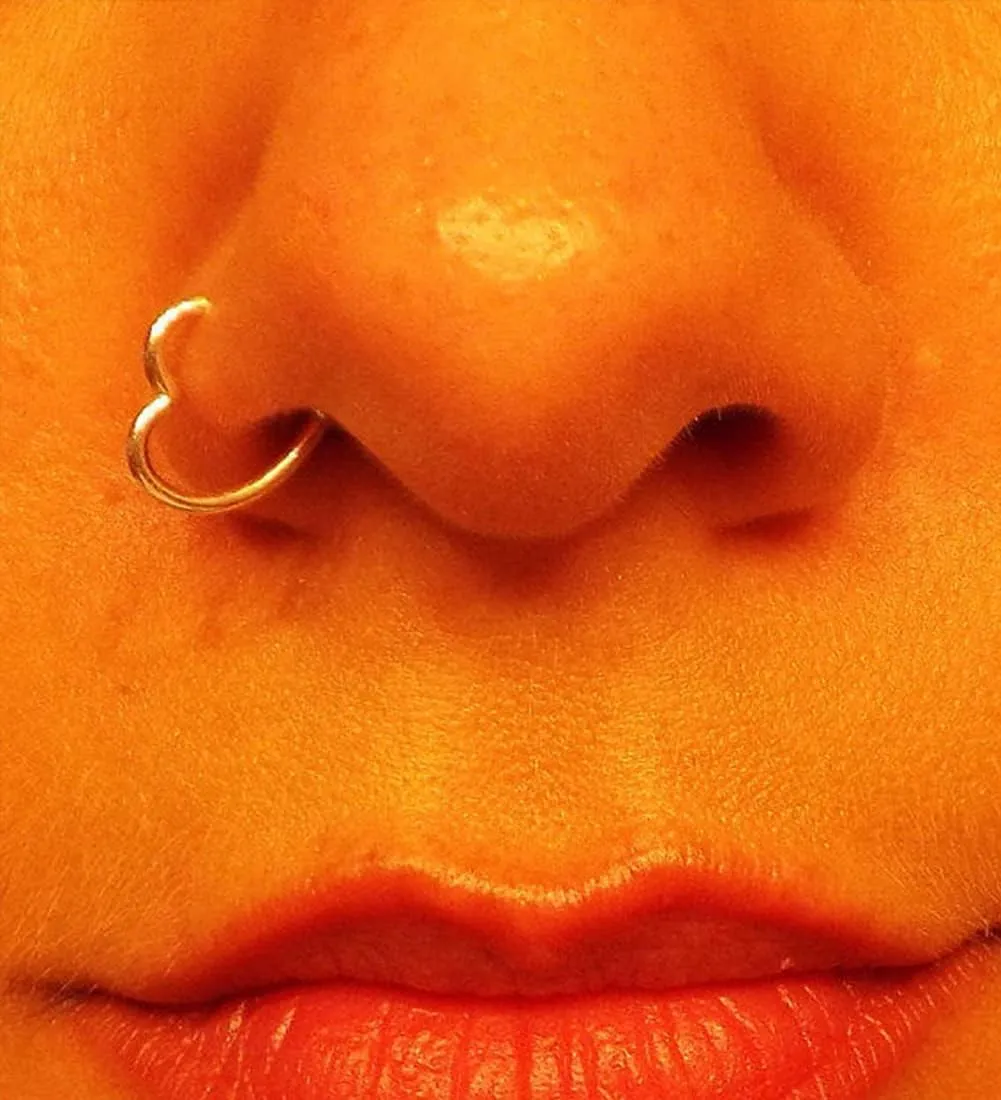 MODRSA Double Nose Ring 20g Hoops 20 Gauge Surgical Steel Double Nose Hoop for Single Piercing 8mm 10mm
