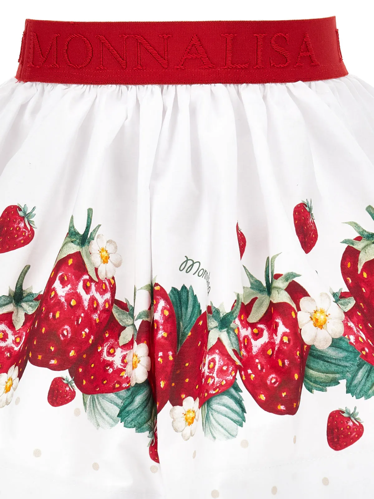 Monnalisa poplin skirt with strawberry print
