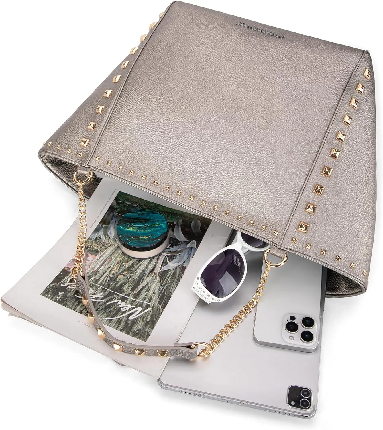 Montana West Large Tote Bag for Women Oversized Shoulder Purses with Chain Handbags
