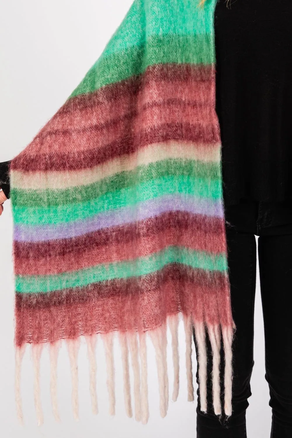 MS0390 Claudia Brushed Multi Color Stripe Scarf
