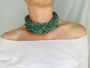 Multi-Strand Howlite Necklace. Sterling Silver.