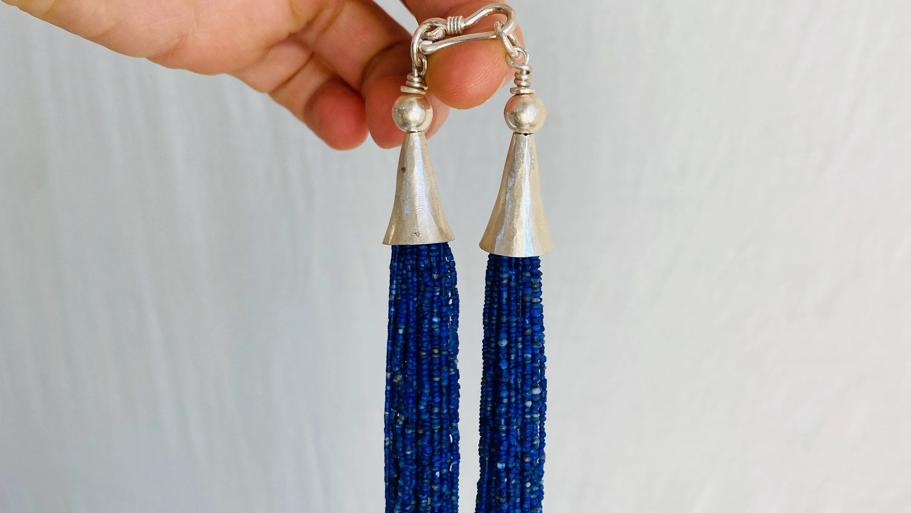Multi-Strand Lapis Lazuli Necklace. Sterling Silver. 1235