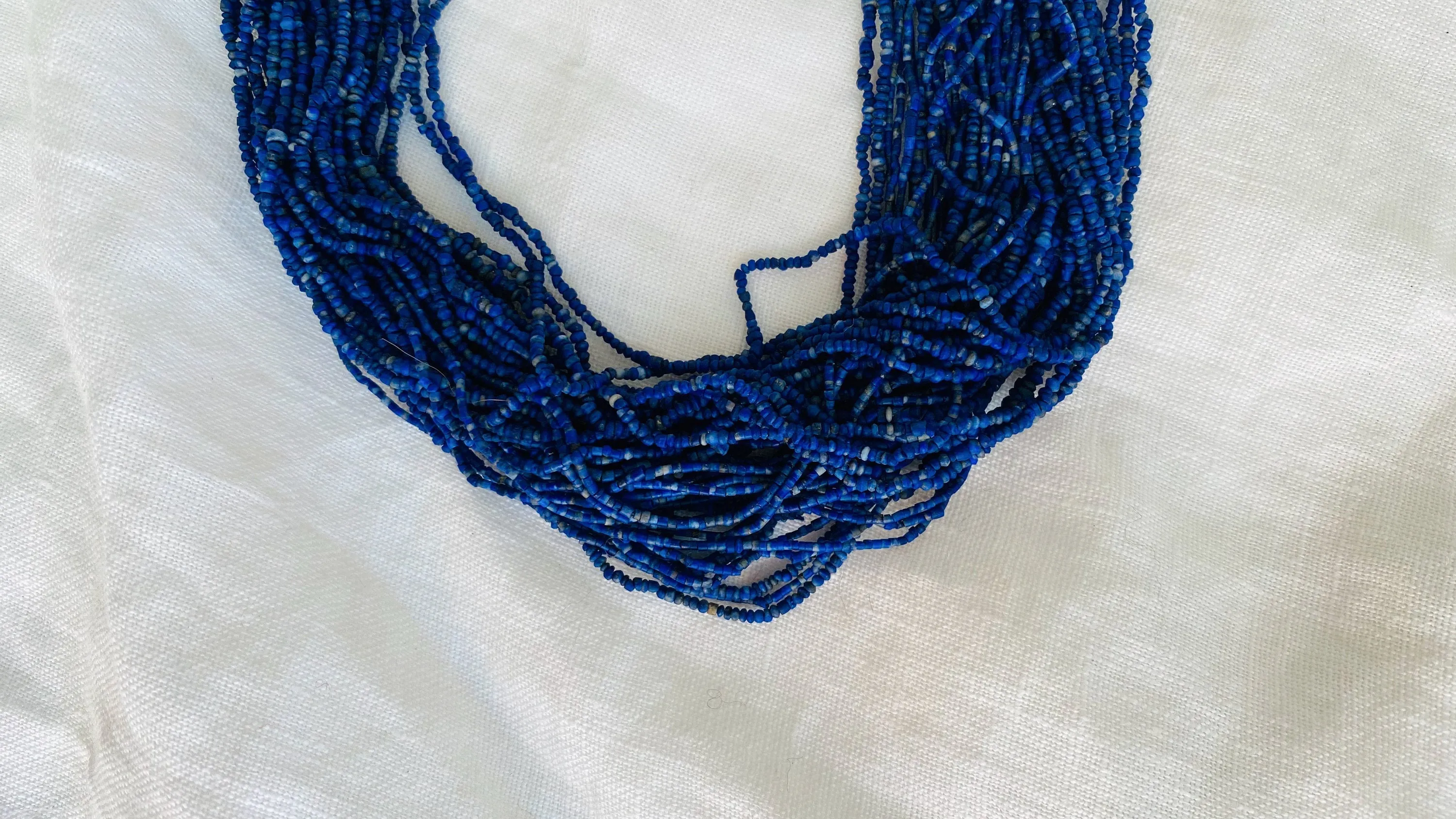 Multi-Strand Lapis Lazuli Necklace. Sterling Silver. 1235
