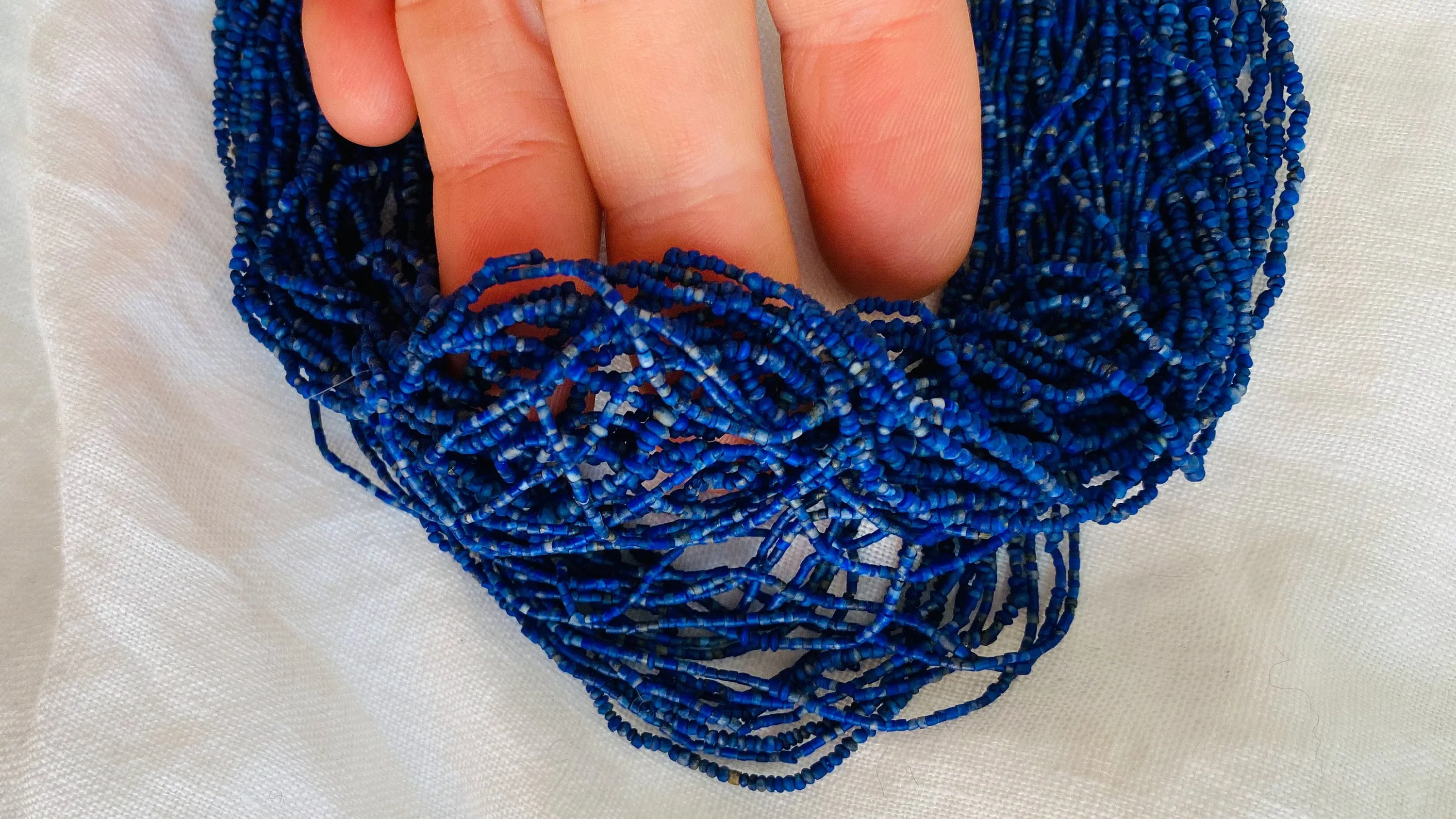 Multi-Strand Lapis Lazuli Necklace. Sterling Silver. 1235