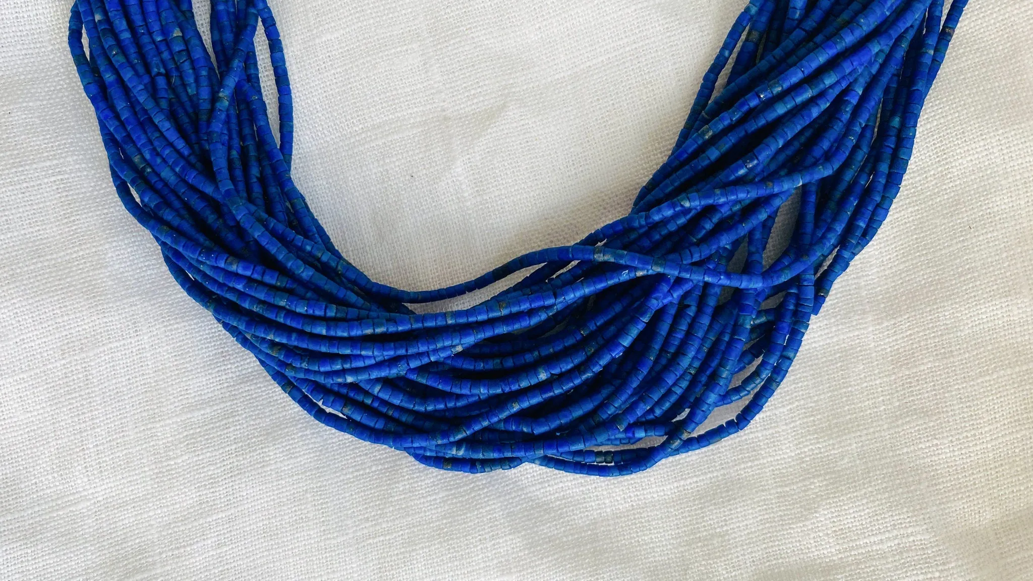 Multi-Strand Lapis Lazuli Necklace. Sterling Silver.