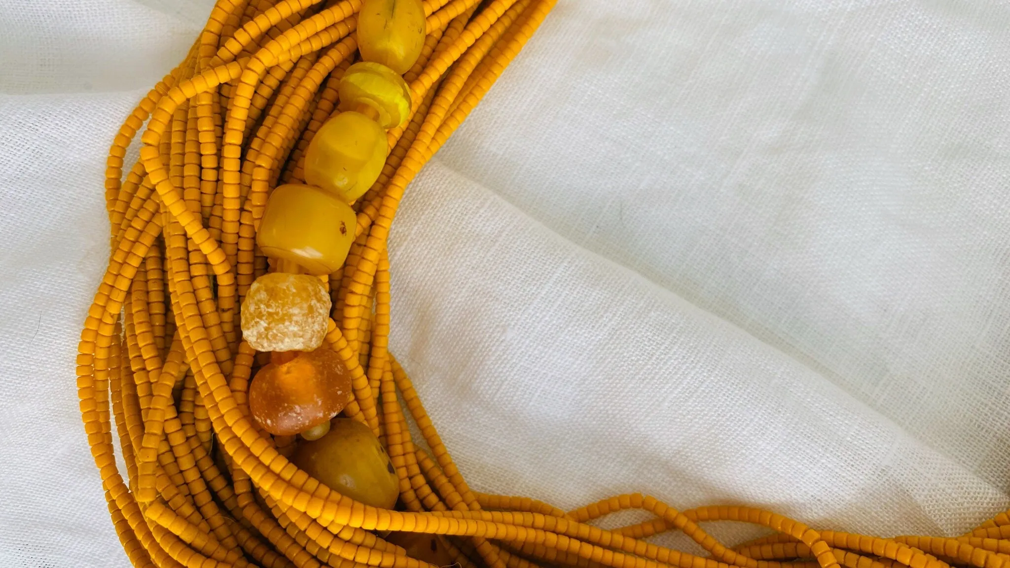 Multi-Strand Necklace. Mustard!