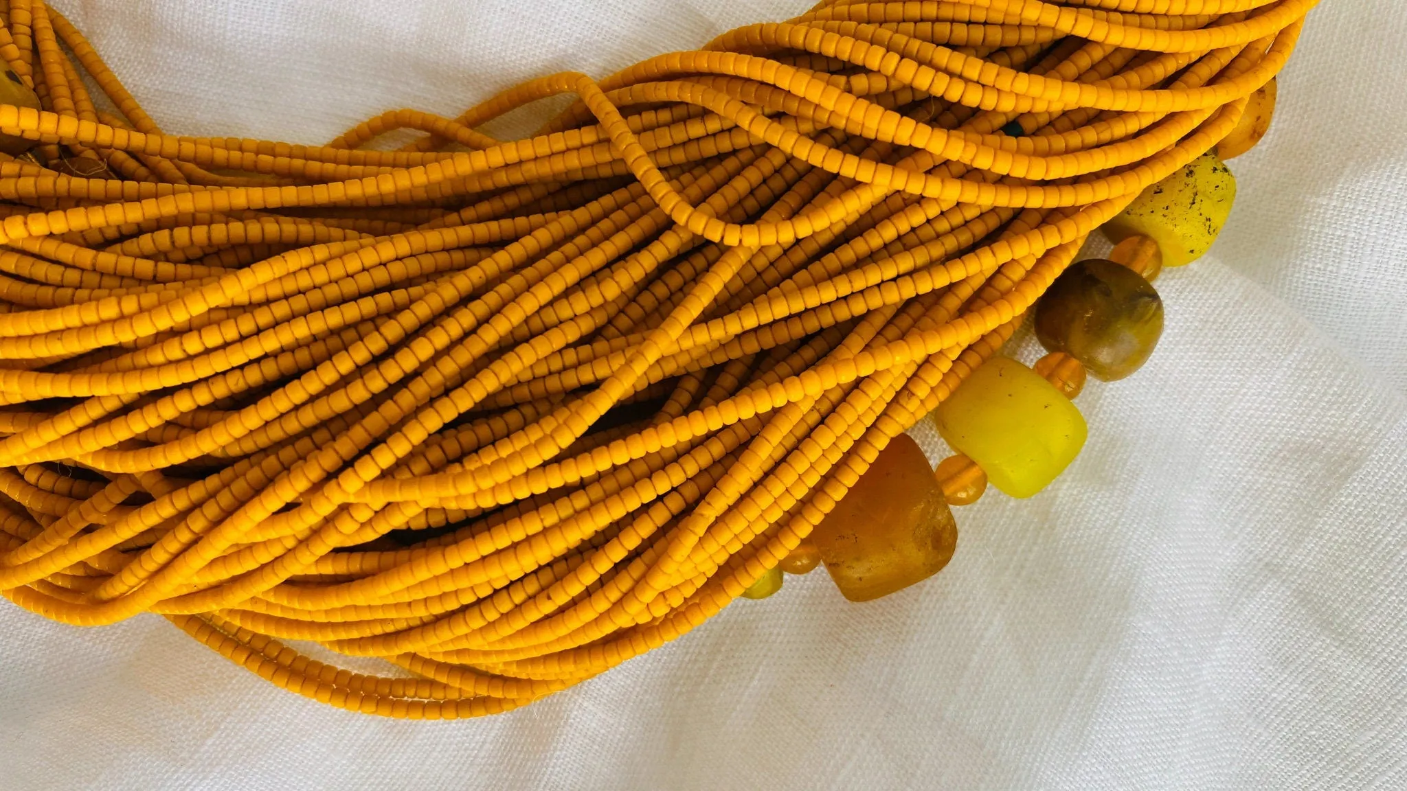 Multi-Strand Necklace. Mustard!