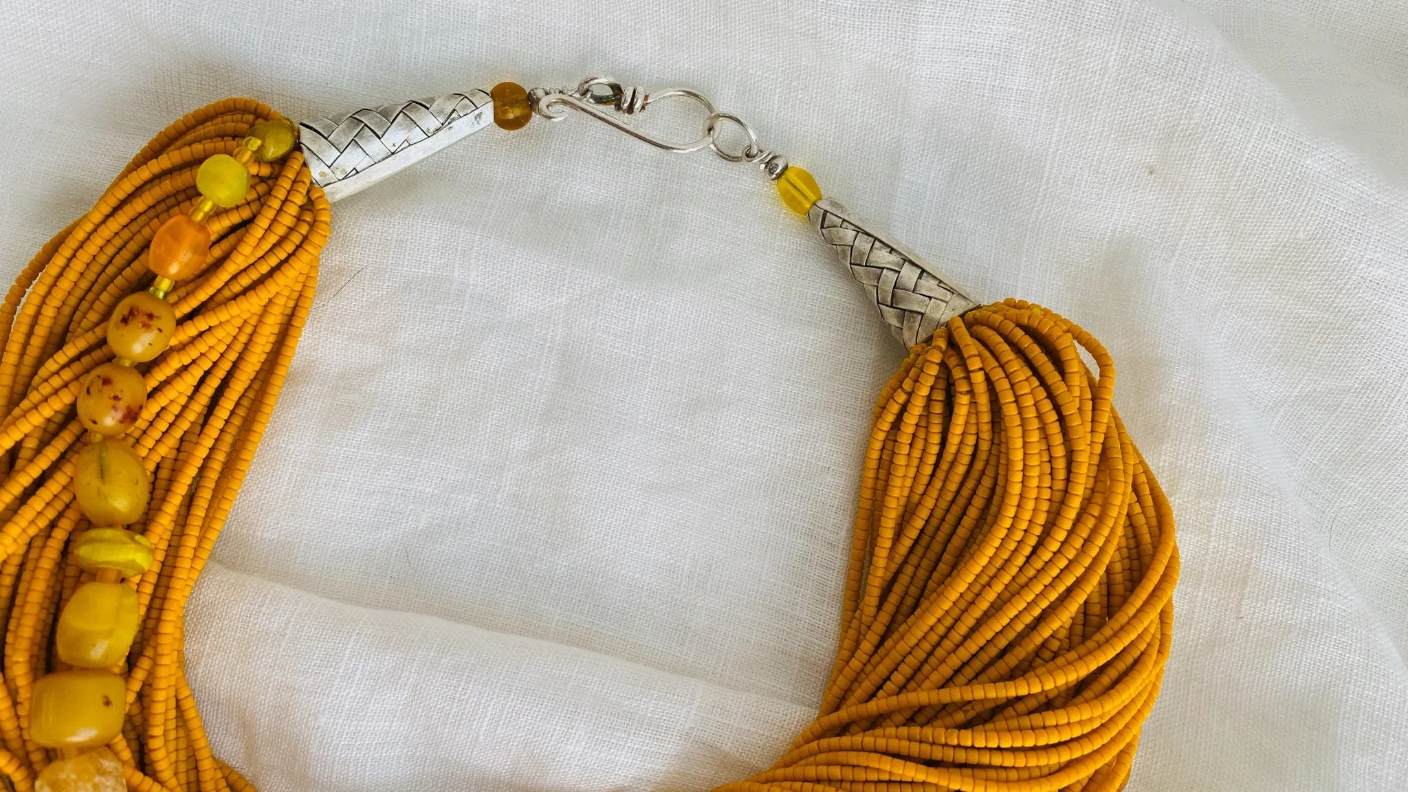 Multi-Strand Necklace. Mustard!