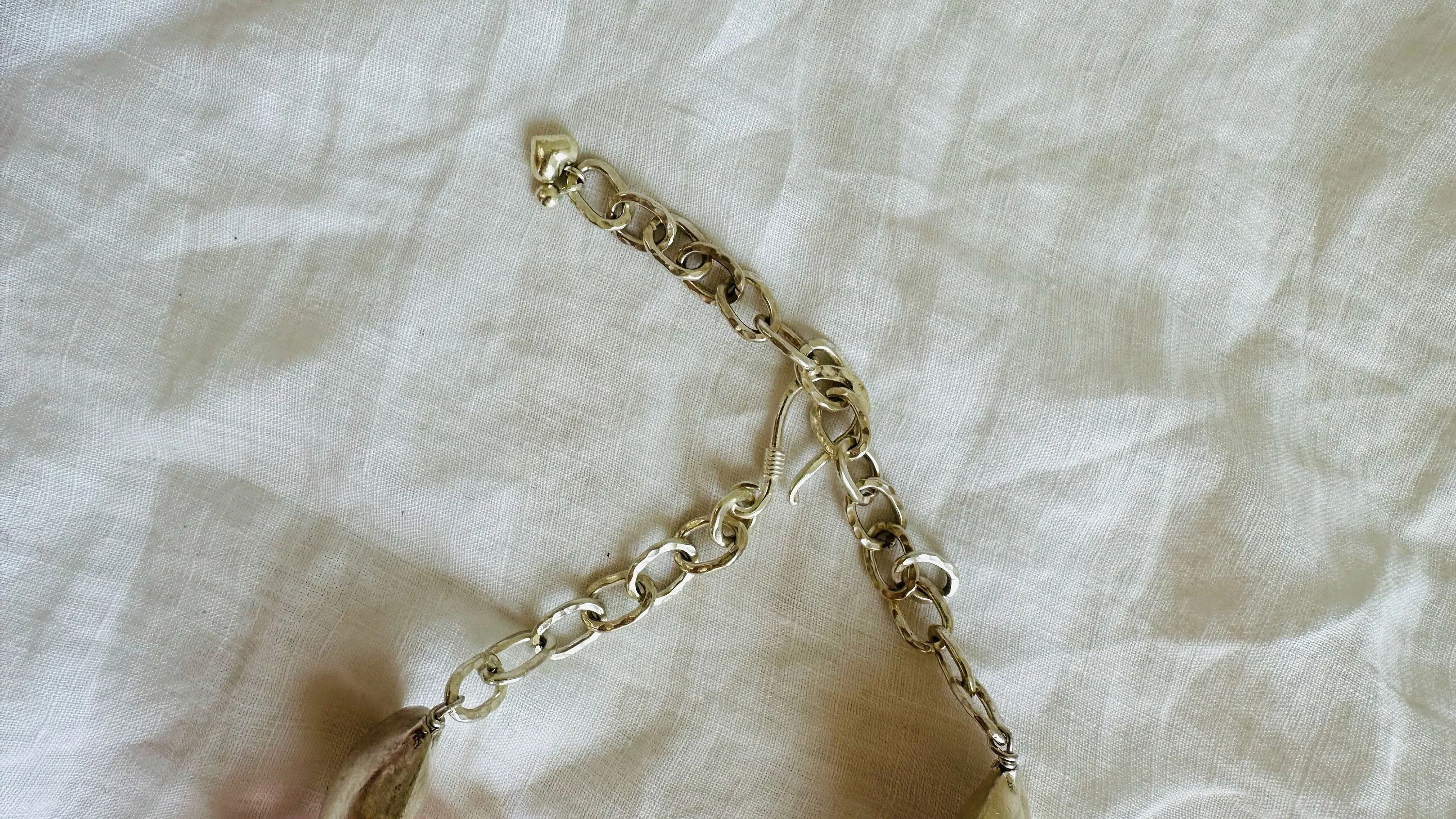 Multi-Strand Rose Quartz Necklace. Sterling Silver. Heart. 0657